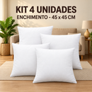 Kit 4 Capas de Almofadas Premium Elegance + 4 Enchimentos Incluso