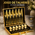 Jogo de Talheres Luxo em Inox Dourado – 24 Peças