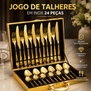 Jogo de Talheres Luxo em Inox Dourado – 24 Peças