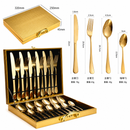 Jogo de Talheres Luxo em Inox Dourado – 24 Peças