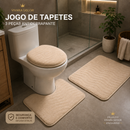 Jogo de Tapete para Banheiro Antiderrapante - 3 Peças