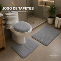 Jogo de Tapete para Banheiro Antiderrapante - 3 Peças