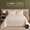 Kit Colcha Cobre Leito 300 Fios Premium (1 Colcha + 2 Capas de Travesseiros)