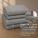 Jogo De Lençol 4 Peças com Renda Inglesa Premium
