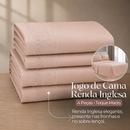 Jogo De Lençol 4 Peças com Renda Inglesa Premium