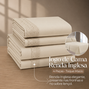Jogo De Lençol 4 Peças com Renda Inglesa Premium
