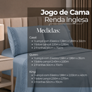 Jogo De Lençol 4 Peças com Renda Inglesa Premium